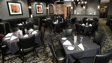 Dining tables inside a restaurant