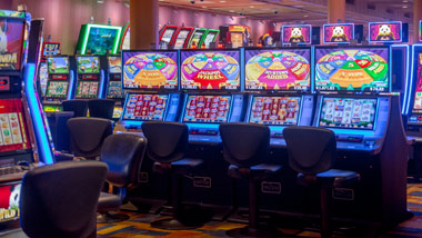 Row of Slot Machines at Ameristar East Chicago